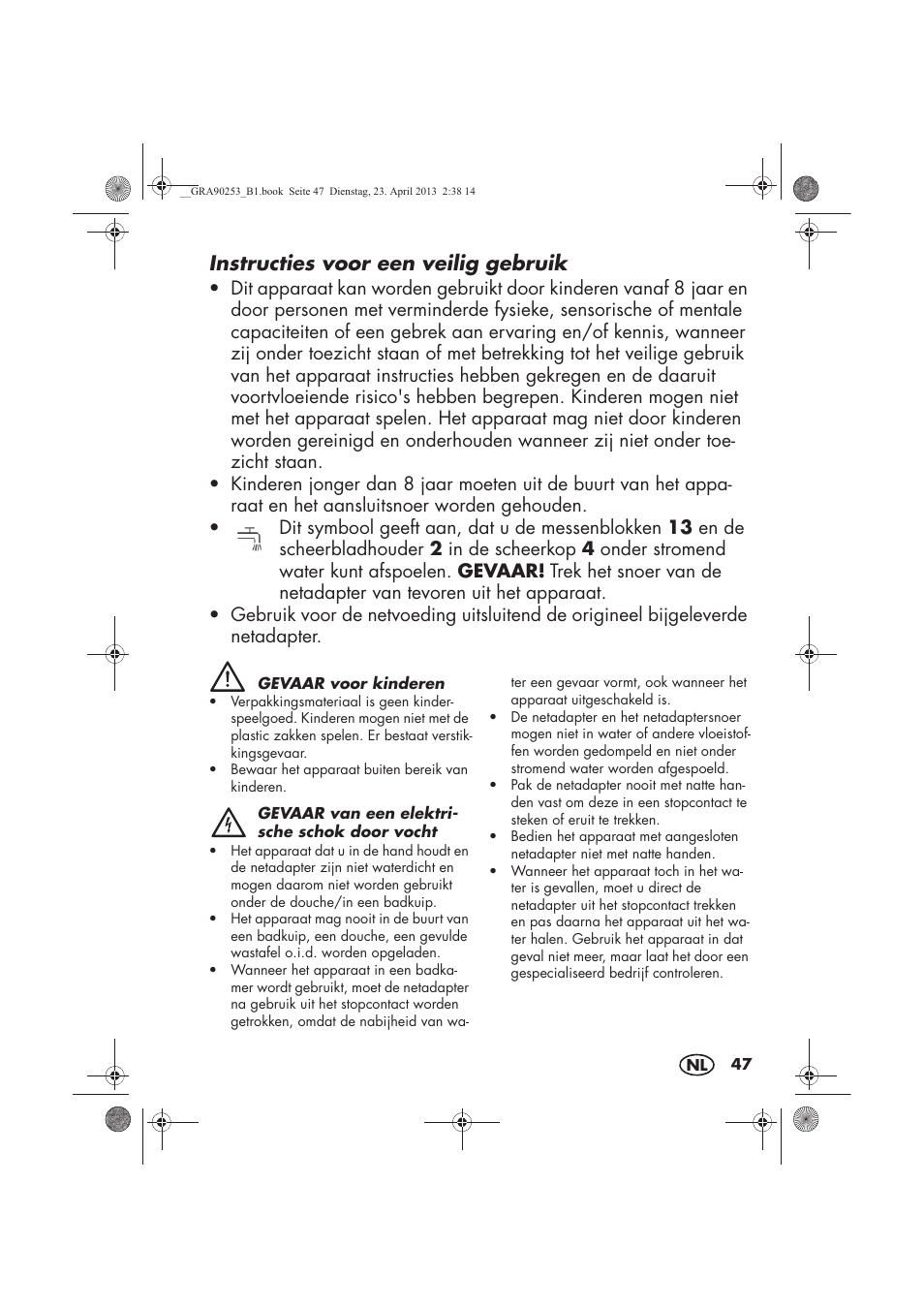 Instructies voor een veilig gebruik | Silvercrest SFR 1200 A1 User Manual | Page 49 / 74