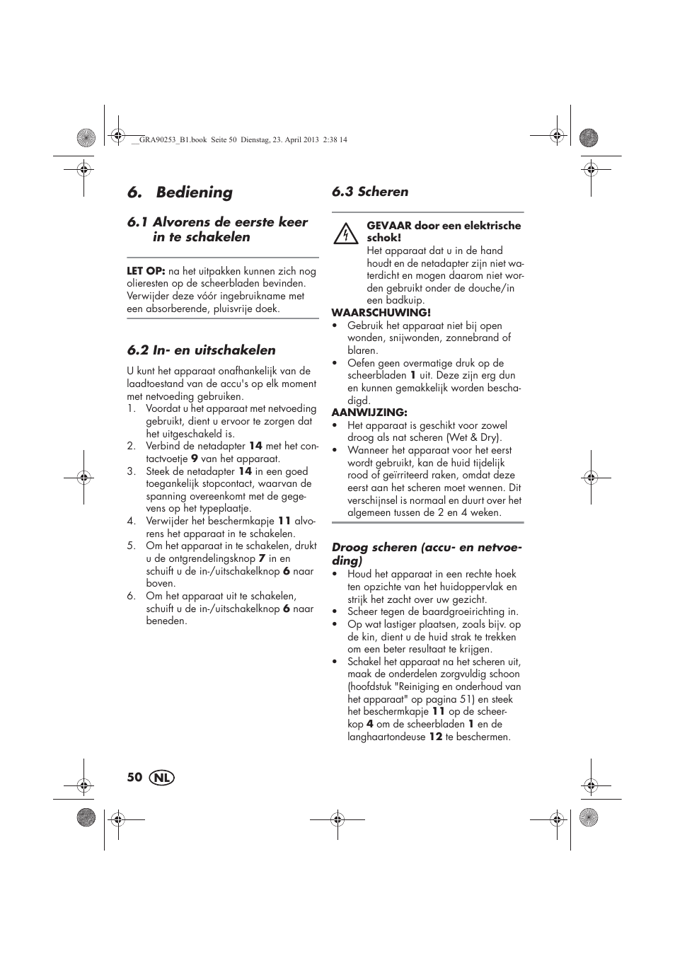 Bediening | Silvercrest SFR 1200 A1 User Manual | Page 52 / 74