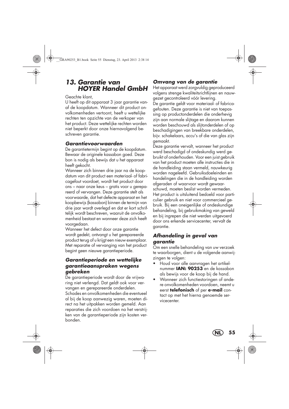 Garantie van hoyerhandel gmbh | Silvercrest SFR 1200 A1 User Manual | Page 57 / 74