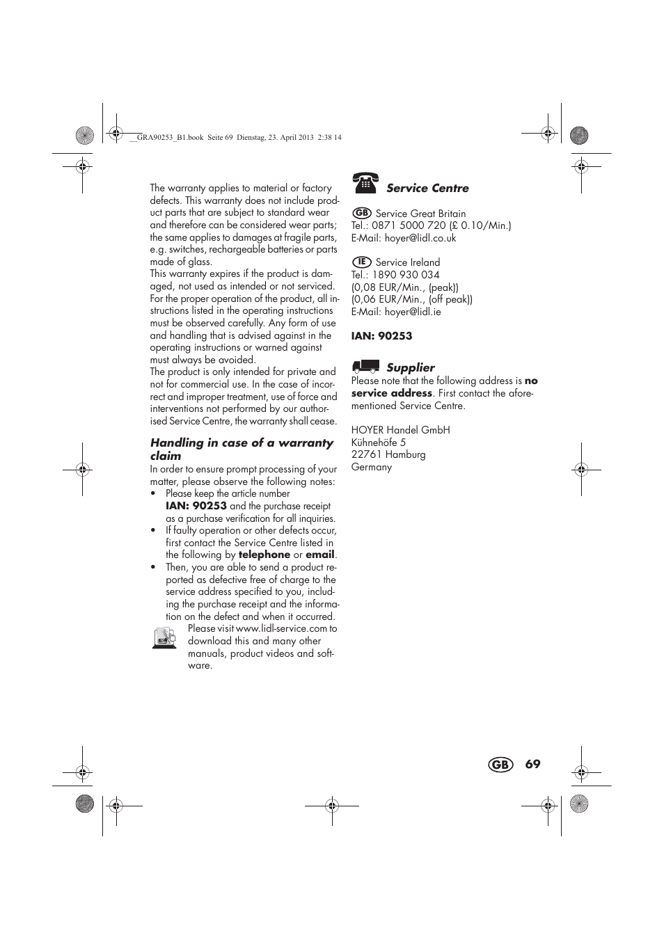 Silvercrest SFR 1200 A1 User Manual | Page 71 / 74