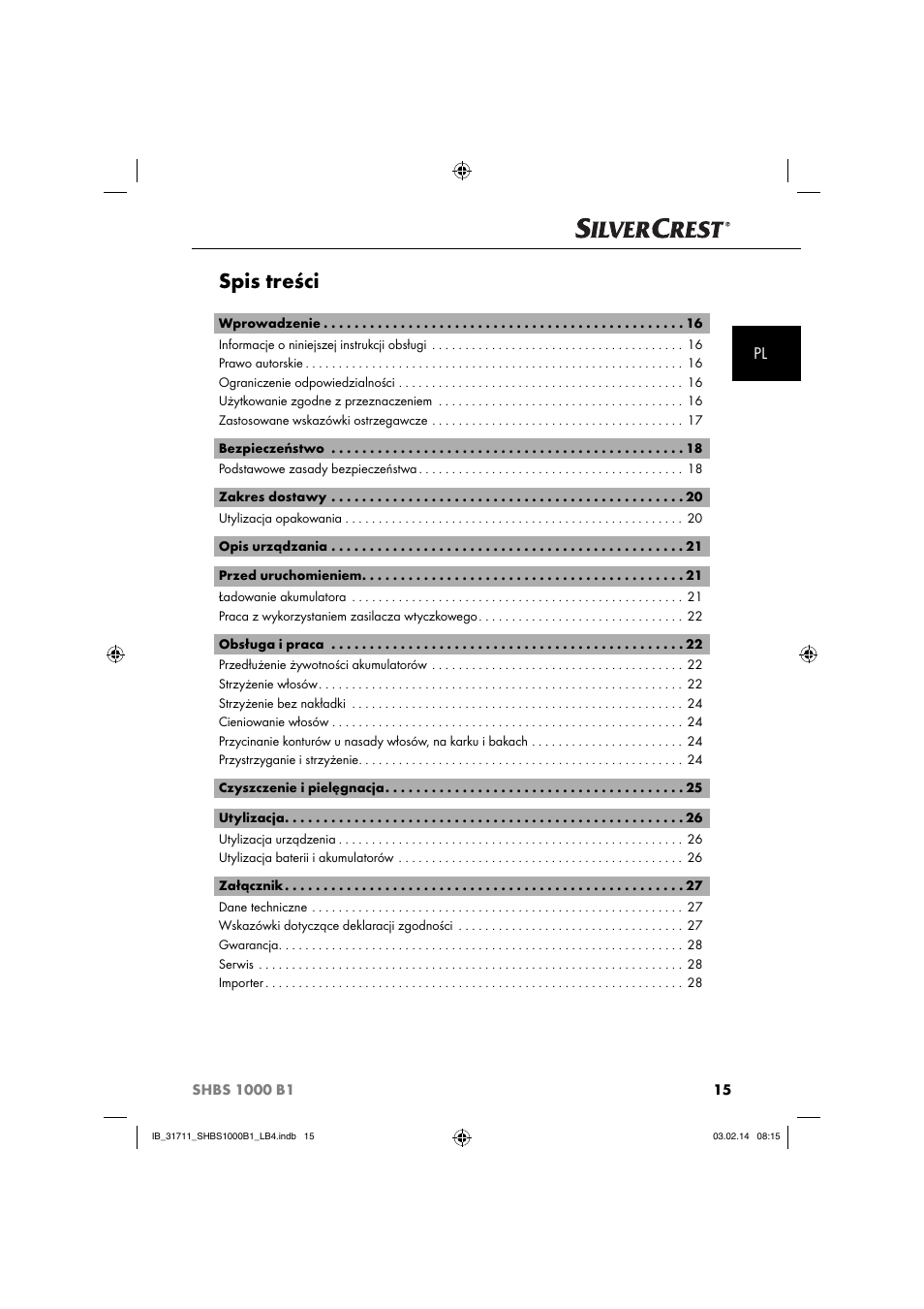 Silvercrest SHBS 1000 A1 User Manual | Page 18 / 102
