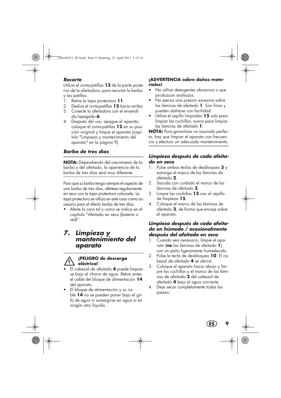 Limpieza y mantenimiento del aparato | Silvercrest SFR 1200 A1 User Manual | Page 11 / 74