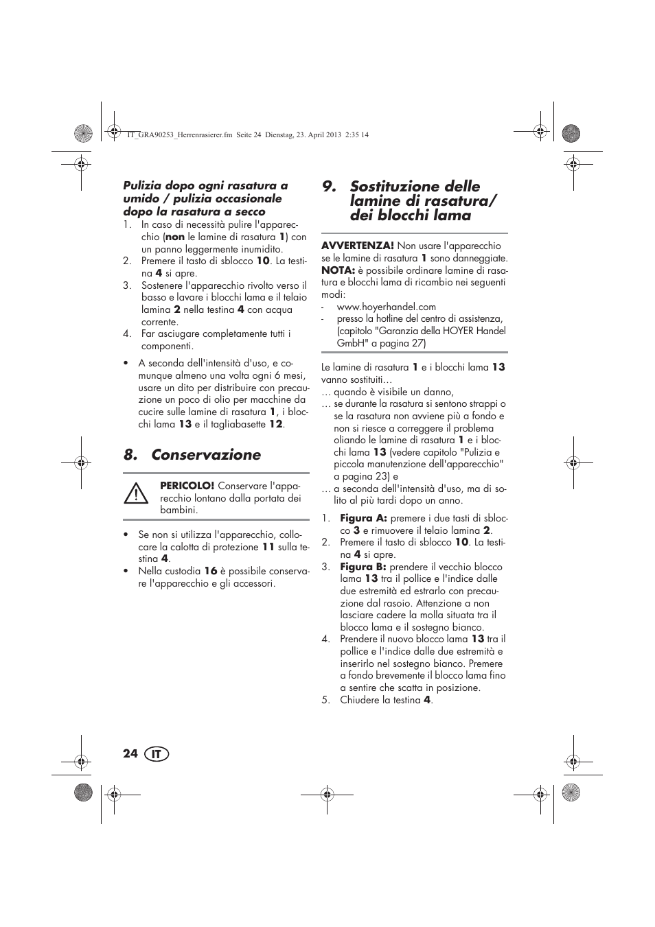 Conservazione | Silvercrest SFR 1200 A1 User Manual | Page 26 / 74