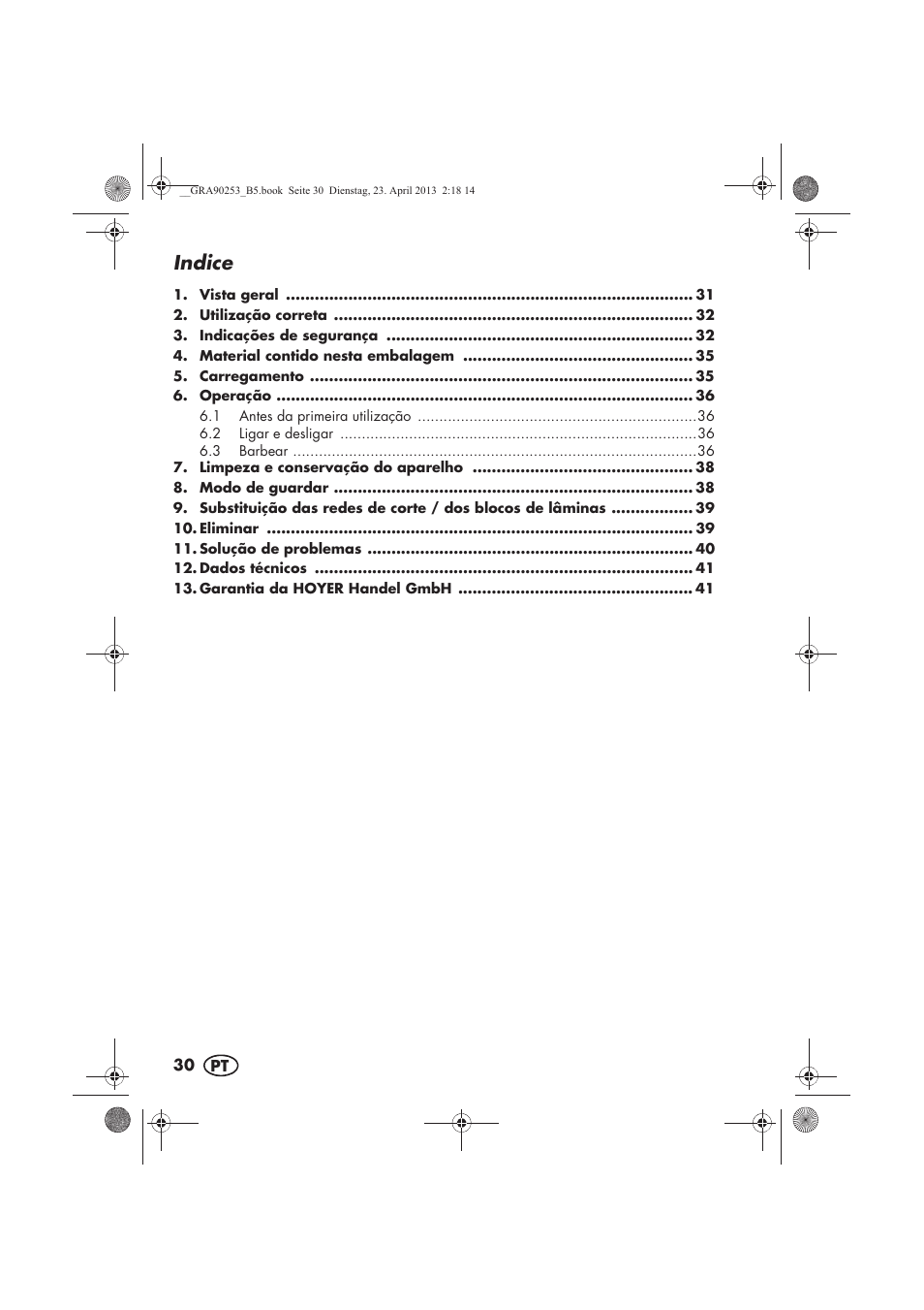 Indice | Silvercrest SFR 1200 A1 User Manual | Page 32 / 74