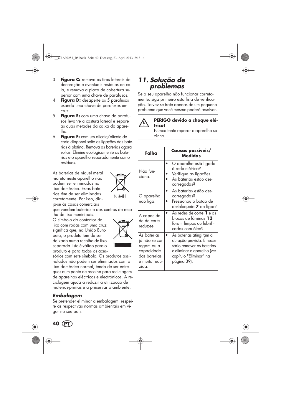 Solução de problemas | Silvercrest SFR 1200 A1 User Manual | Page 42 / 74