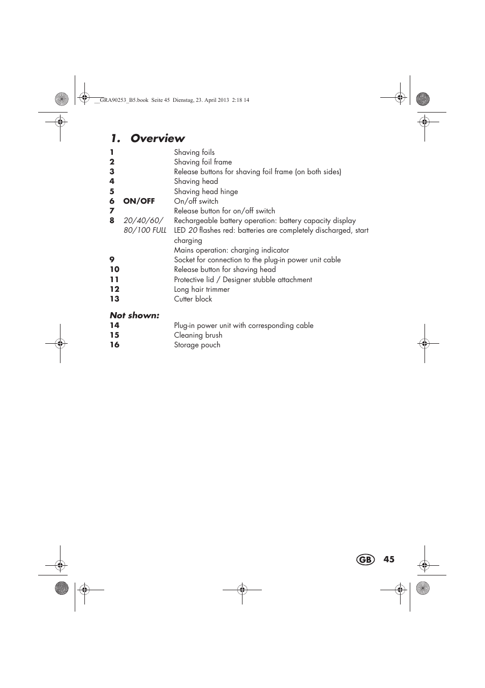 Overview | Silvercrest SFR 1200 A1 User Manual | Page 47 / 74