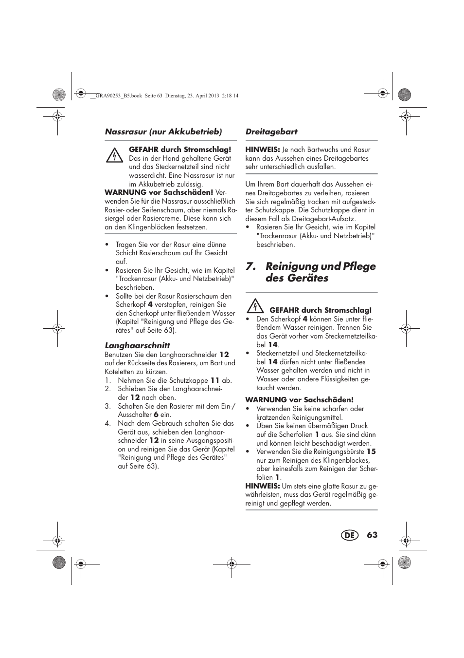 Reinigung und pflege des gerätes | Silvercrest SFR 1200 A1 User Manual | Page 65 / 74
