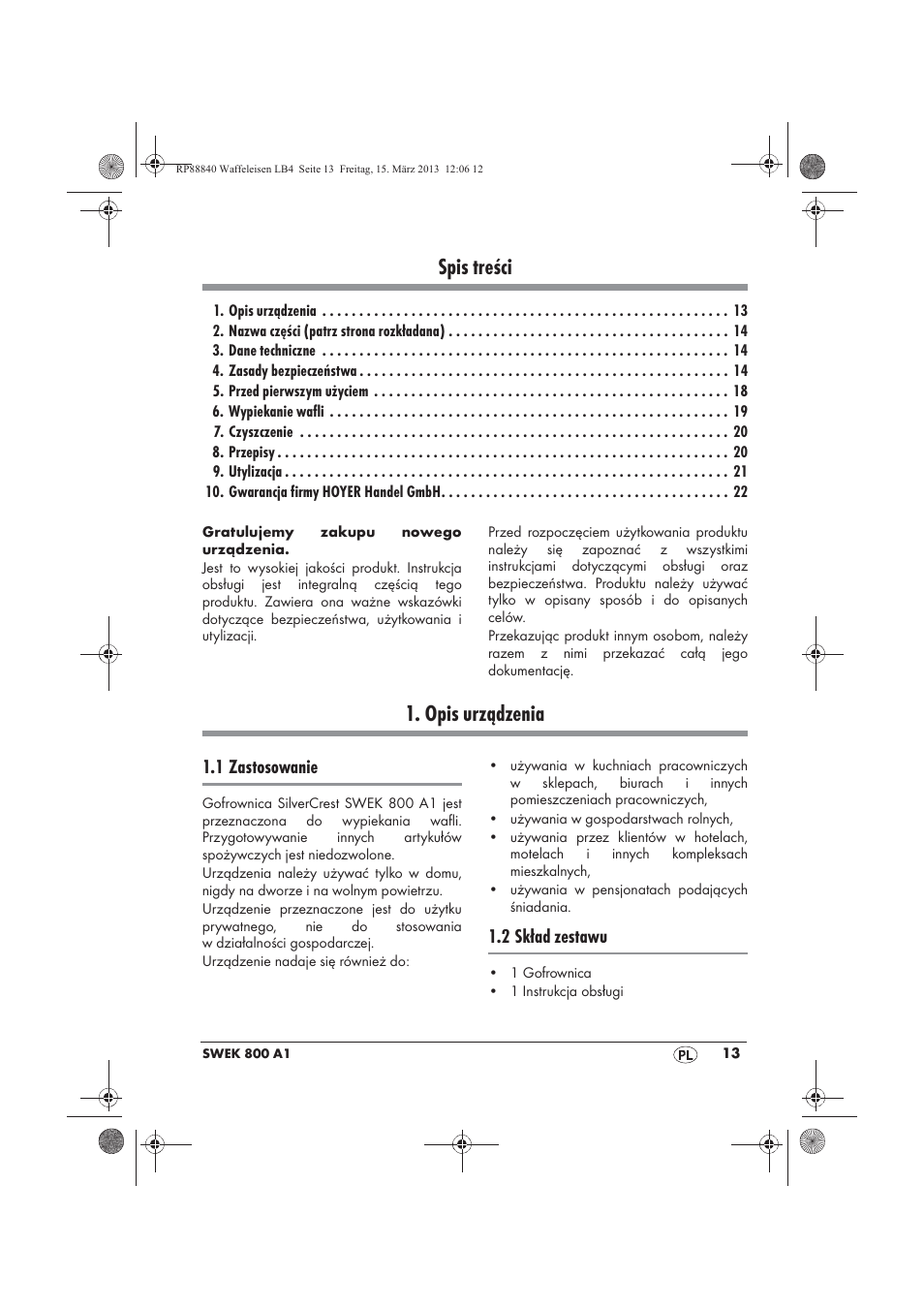 Silvercrest SWEK 800 A1 User Manual | Page 15 / 78