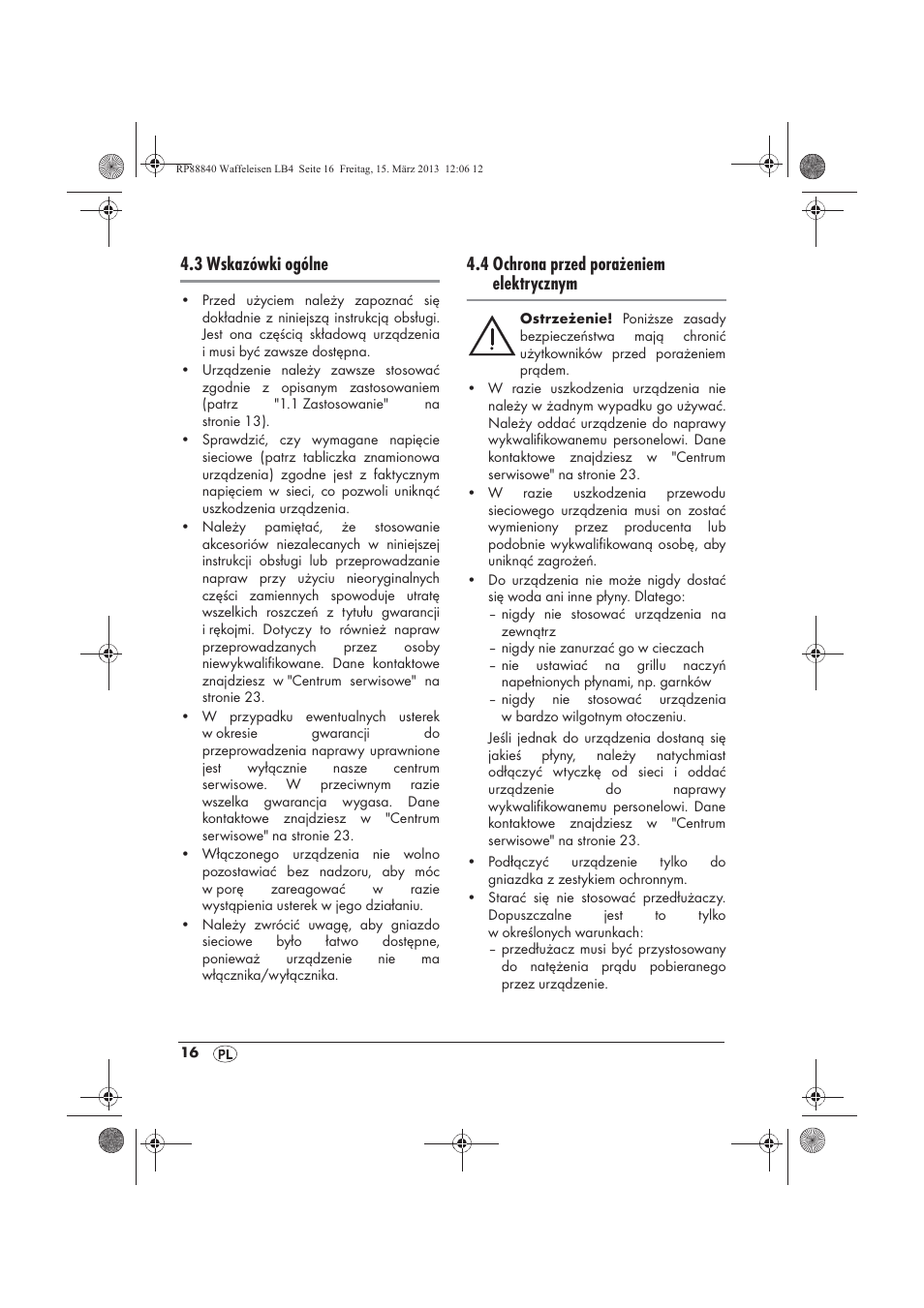 3 wskazówki ogólne, 4 ochrona przed porażeniem elektrycznym | Silvercrest SWEK 800 A1 User Manual | Page 18 / 78