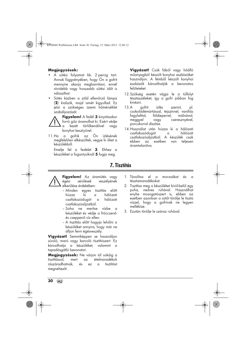 Tisztítás | Silvercrest SWEK 800 A1 User Manual | Page 32 / 78