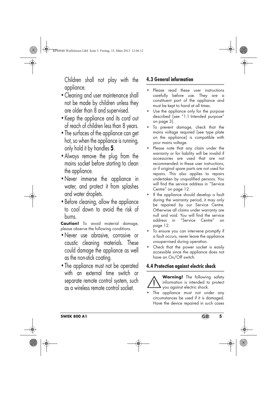 Silvercrest SWEK 800 A1 User Manual | Page 7 / 78