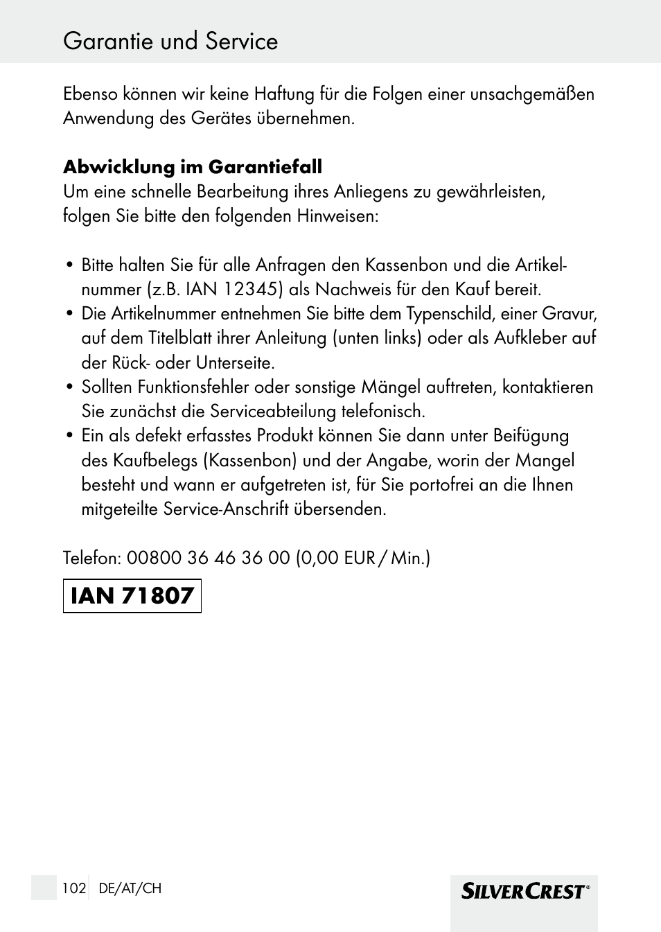 Konformität garantie und service | Silvercrest SHBS 1000 A1 User Manual | Page 102 / 105