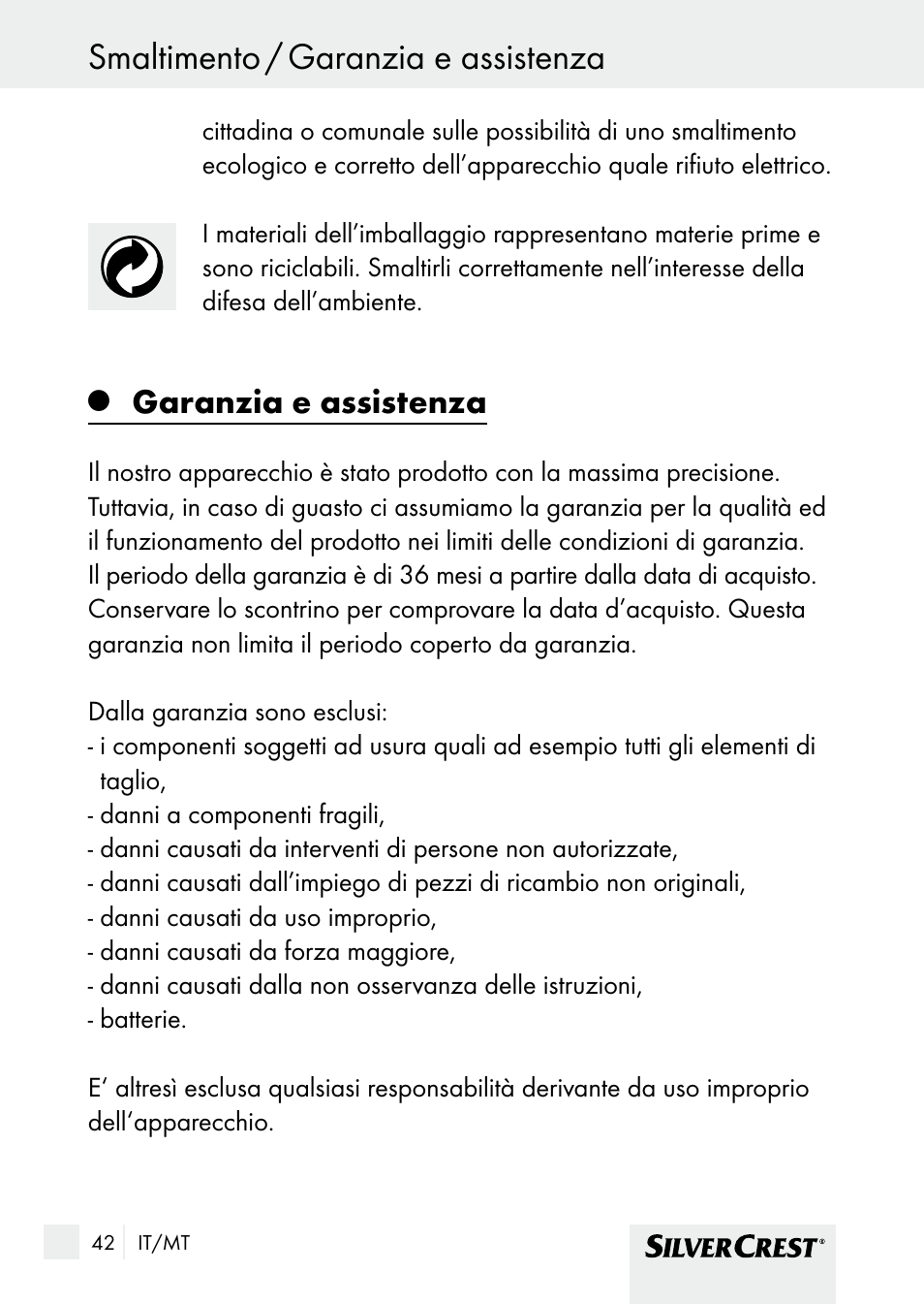 Garanzia e assistenza | Silvercrest SHBS 1000 A1 User Manual | Page 42 / 105