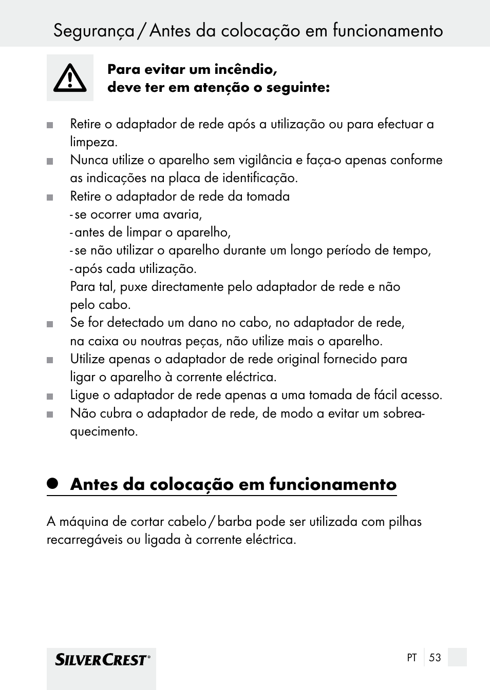 Antes da colocação em funcionamento | Silvercrest SHBS 1000 A1 User Manual | Page 53 / 105