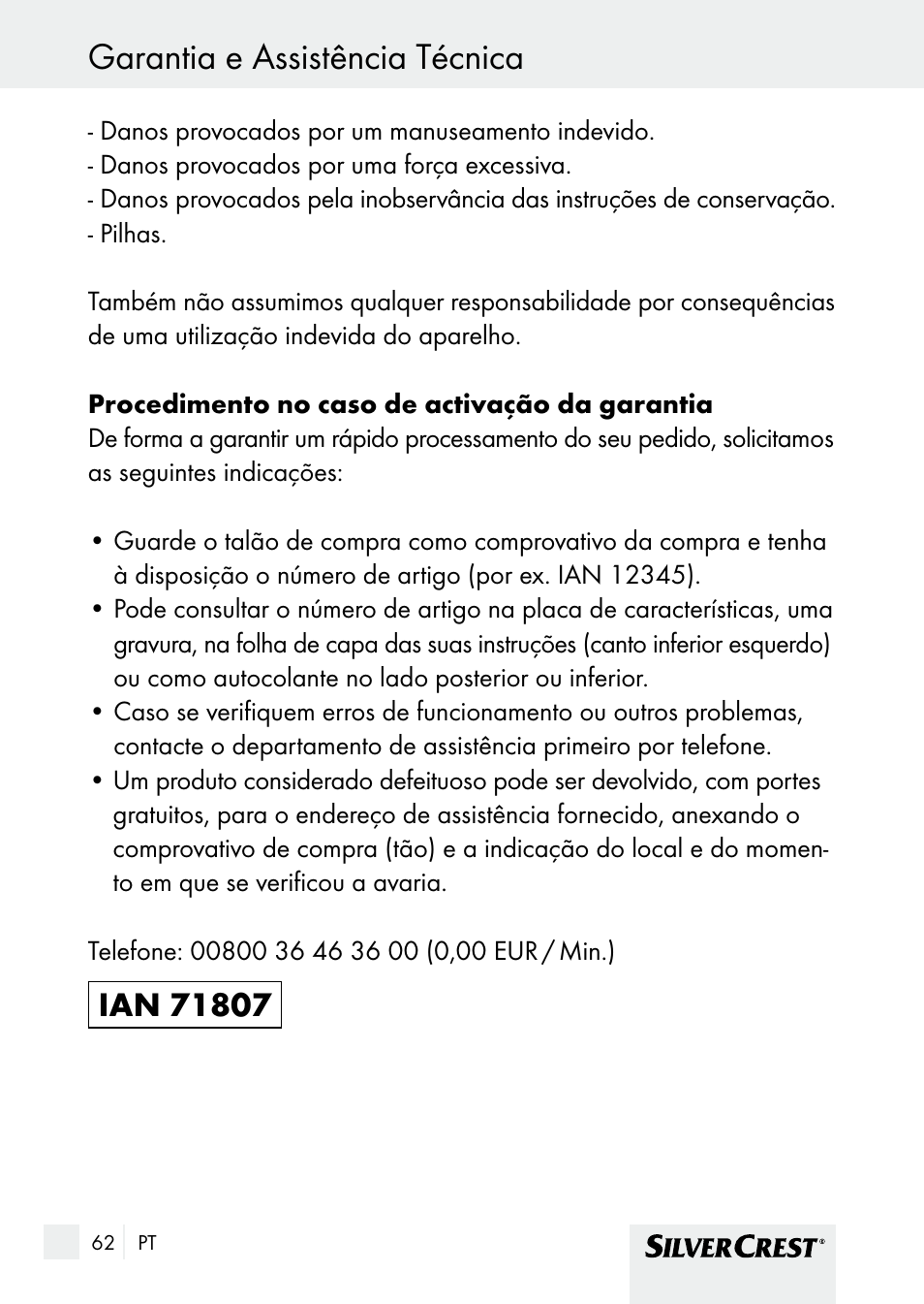 Conformidade garantia e assistência técnica | Silvercrest SHBS 1000 A1 User Manual | Page 62 / 105
