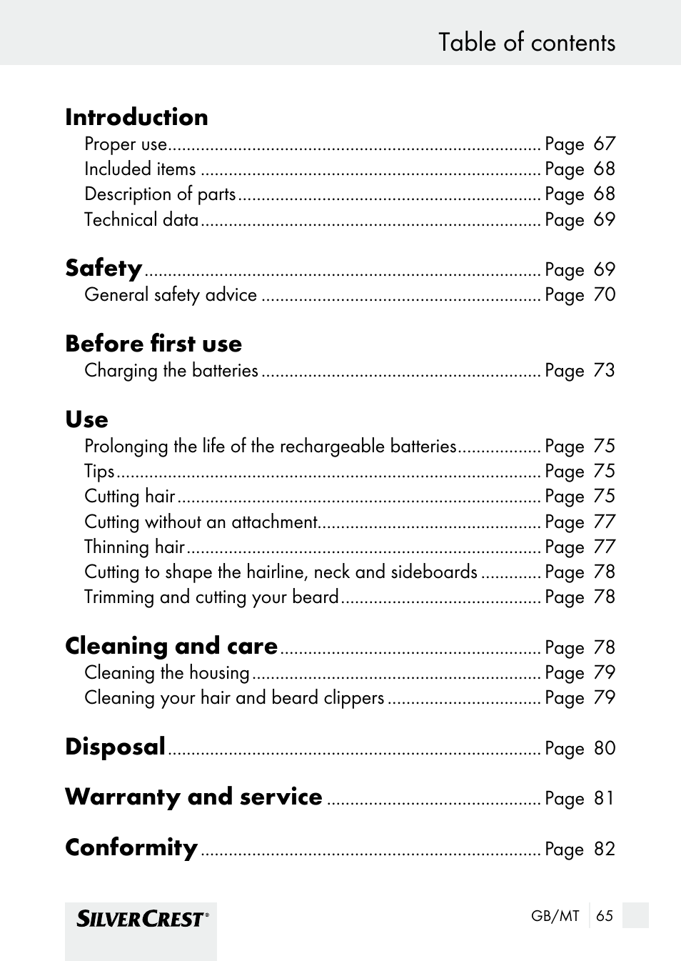 Silvercrest SHBS 1000 A1 User Manual | Page 65 / 105