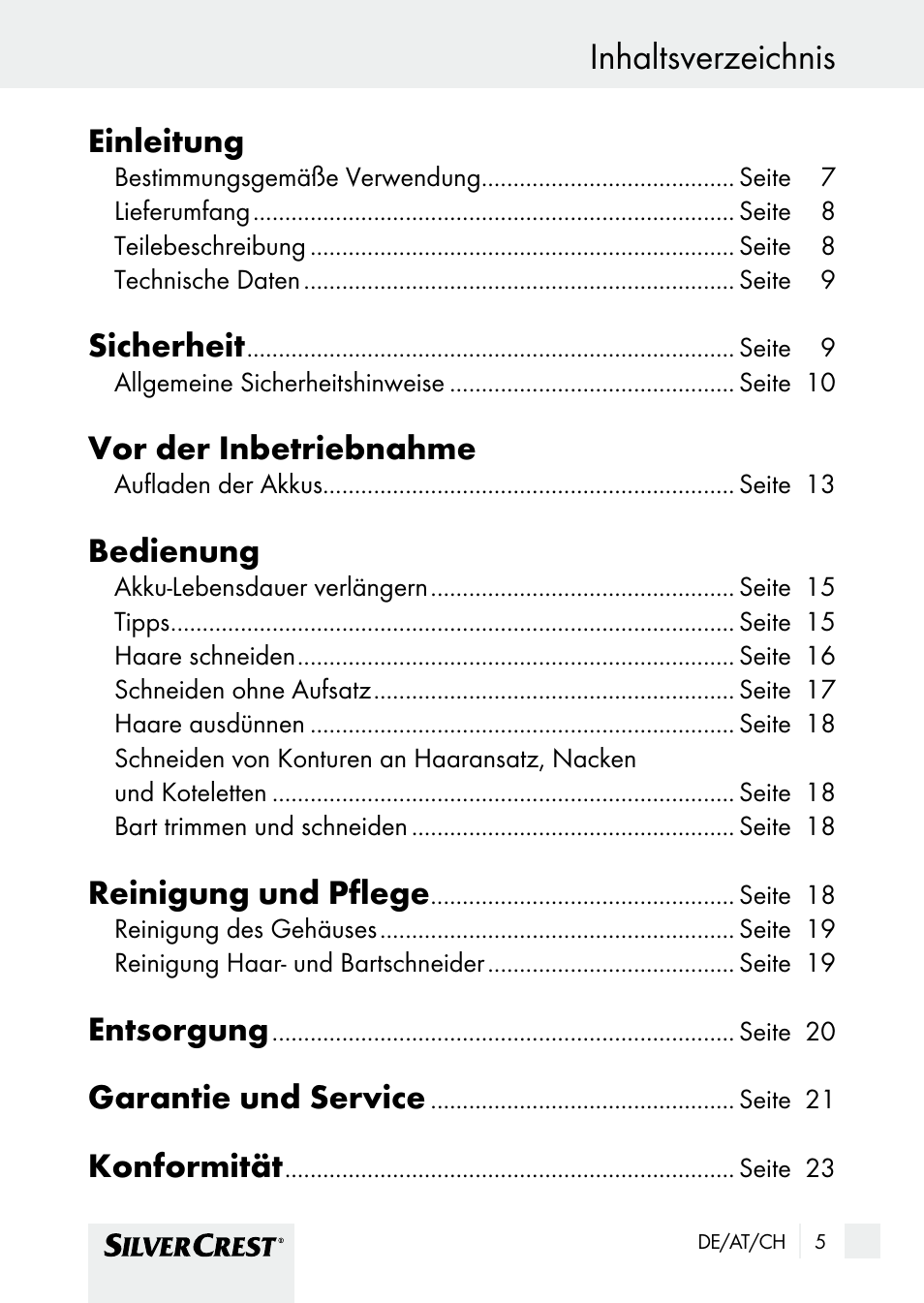 Silvercrest SHBS 1000 A1 User Manual | Page 5 / 105
