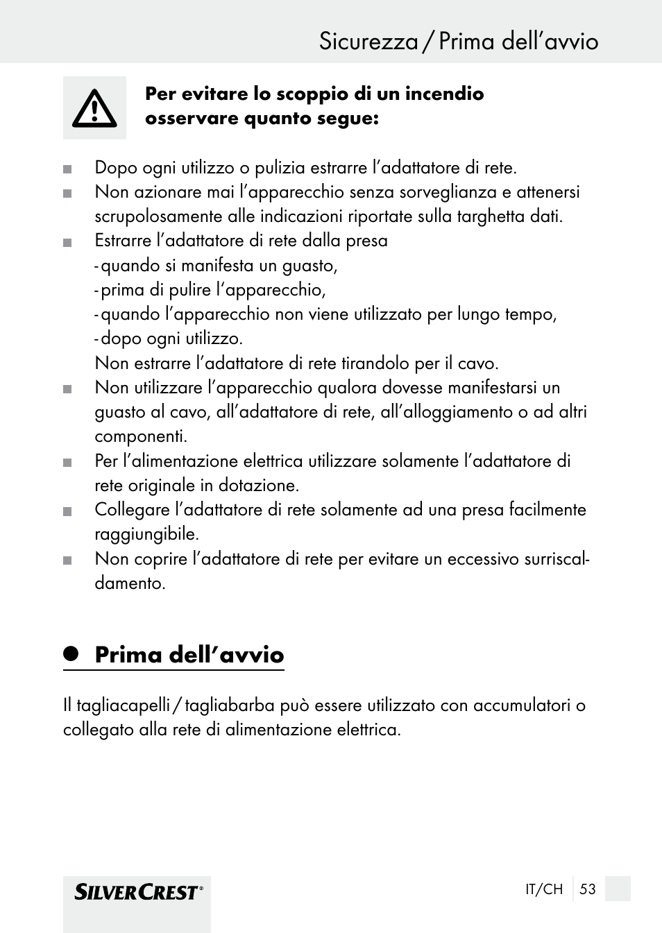 Sicurezza sicurezza / prima dell’avvio, Prima dell’avvio | Silvercrest SHBS 1000 A1 User Manual | Page 53 / 105