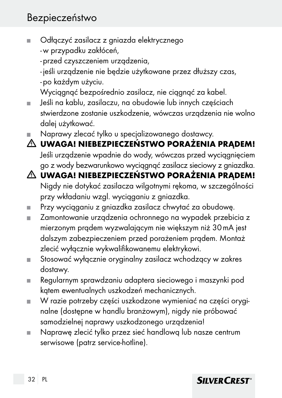 Silvercrest SHBS 1000 A1 User Manual | Page 32 / 125
