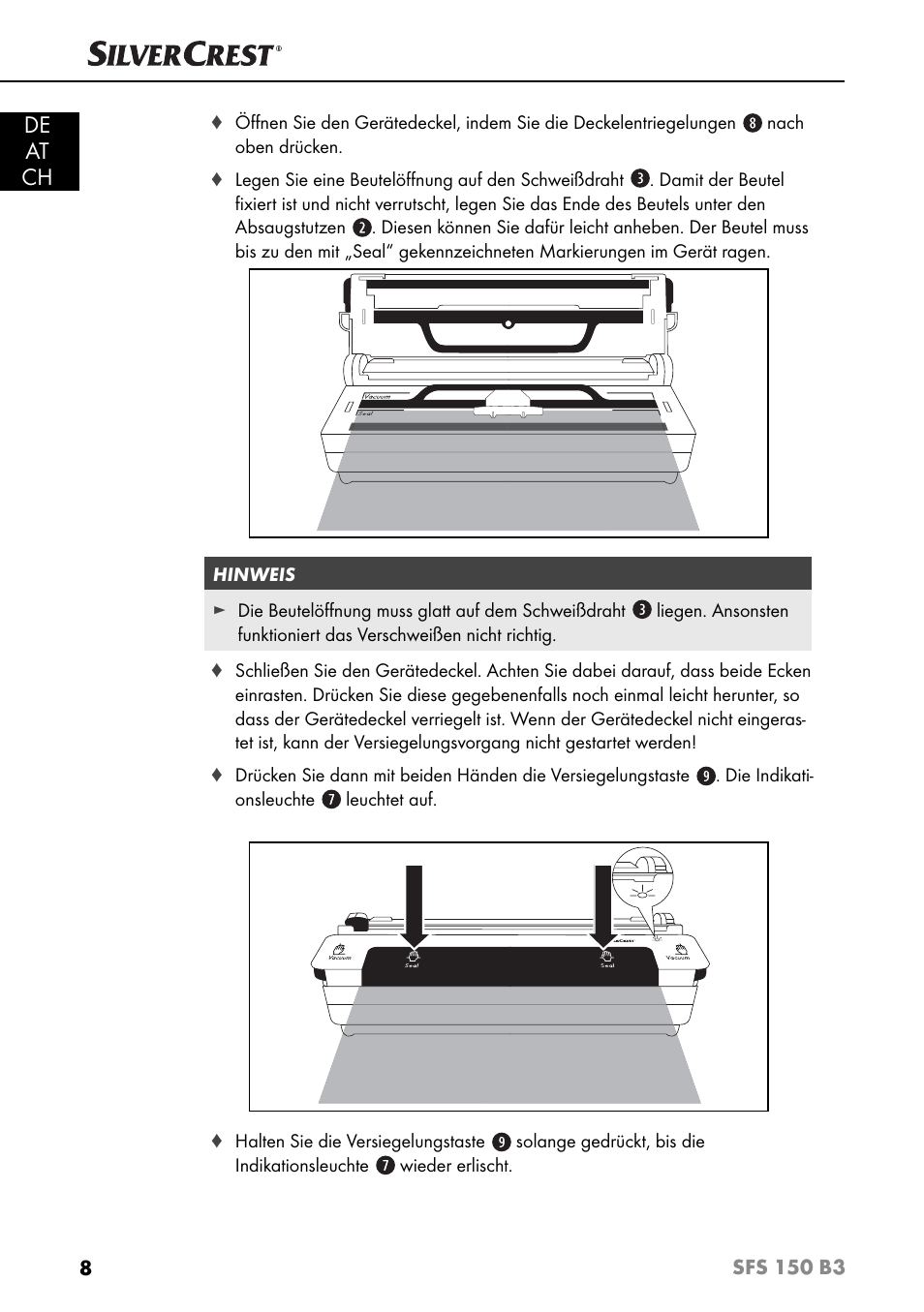 De at ch | Silvercrest SFS 150 B3 User Manual | Page 11 / 78