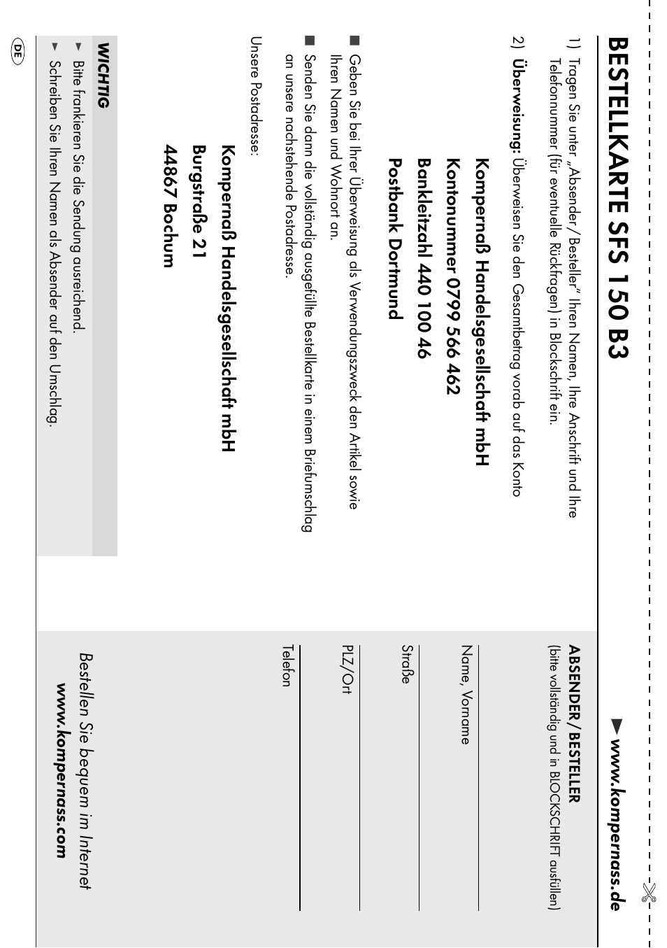 Bes tellkarte sfs 150 b3 | Silvercrest SFS 150 B3 User Manual | Page 17 / 78