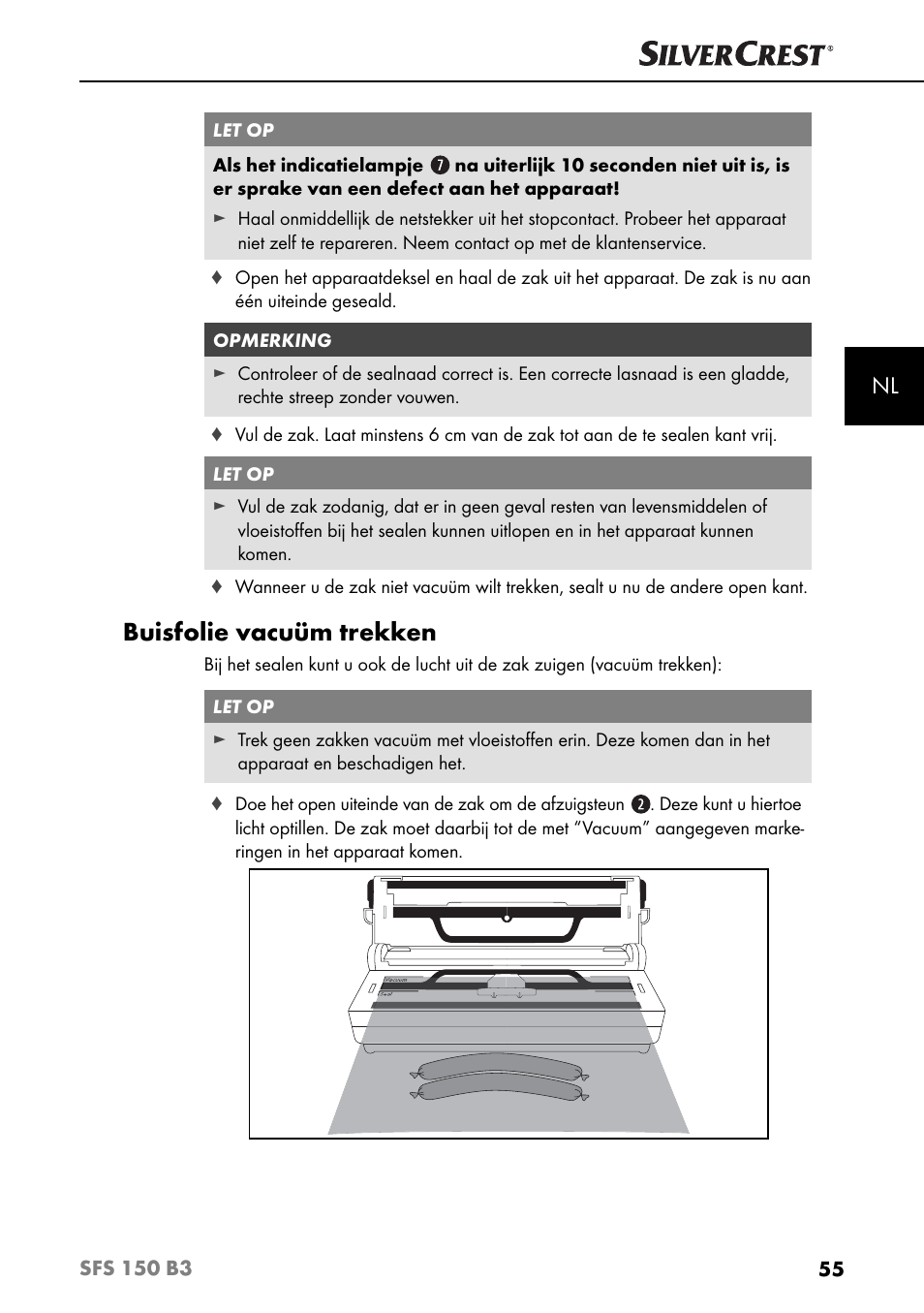 Buisfolie vacuüm trekken | Silvercrest SFS 150 B3 User Manual | Page 58 / 78