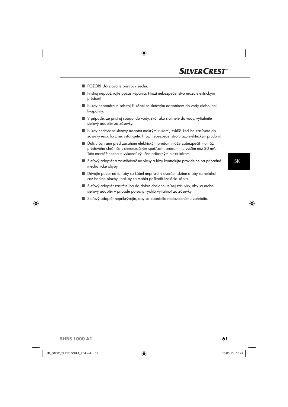 Silvercrest SHBS 1000 A1 User Manual | Page 64 / 87