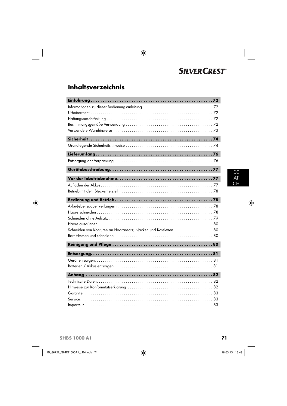 Silvercrest SHBS 1000 A1 User Manual | Page 74 / 87