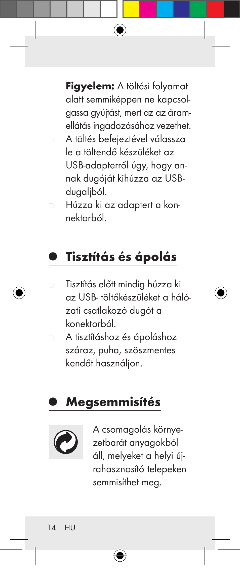 Tisztítás és ápolás, Megsemmisítés | Silvercrest Z31306A User Manual | Page 14 / 34