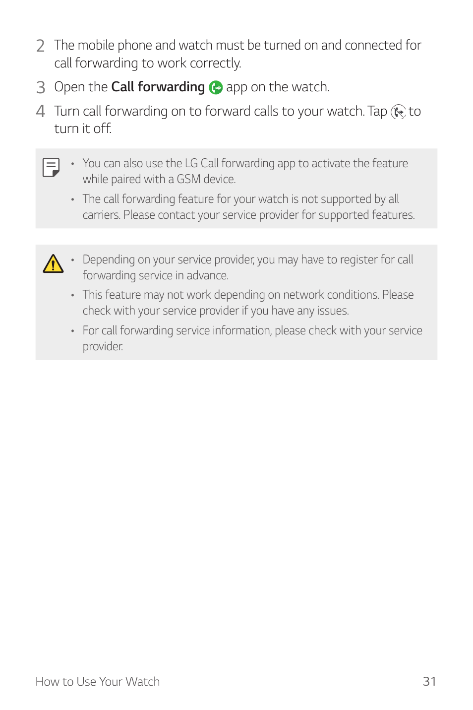 LG Watch Sport W280A User Manual | Page 32 / 79
