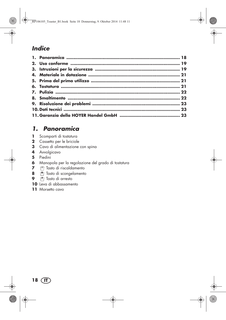 Indice, Panoramica | Silvercrest STS 920 A1 User Manual | Page 20 / 38