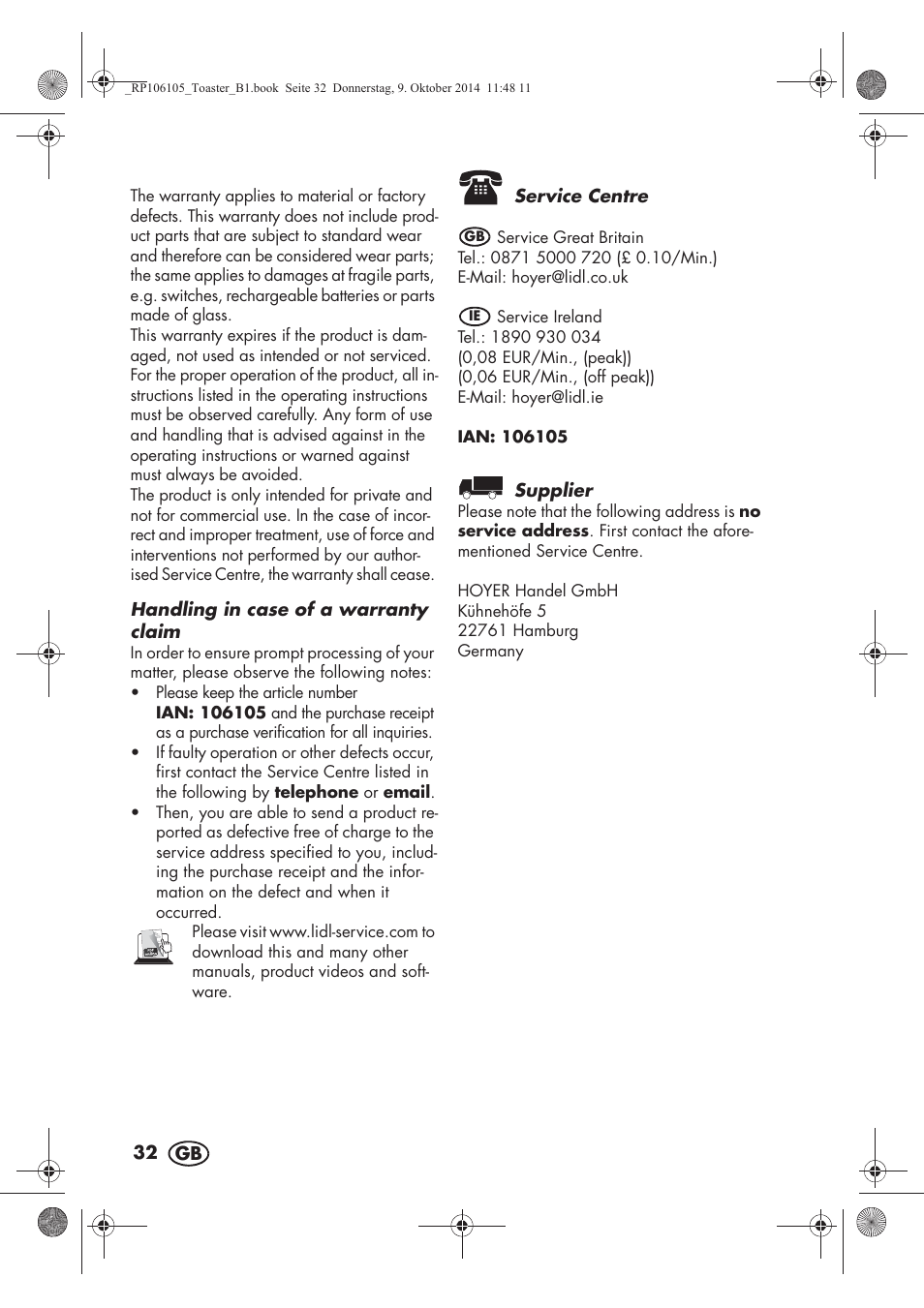 Silvercrest STS 920 A1 User Manual | Page 34 / 38