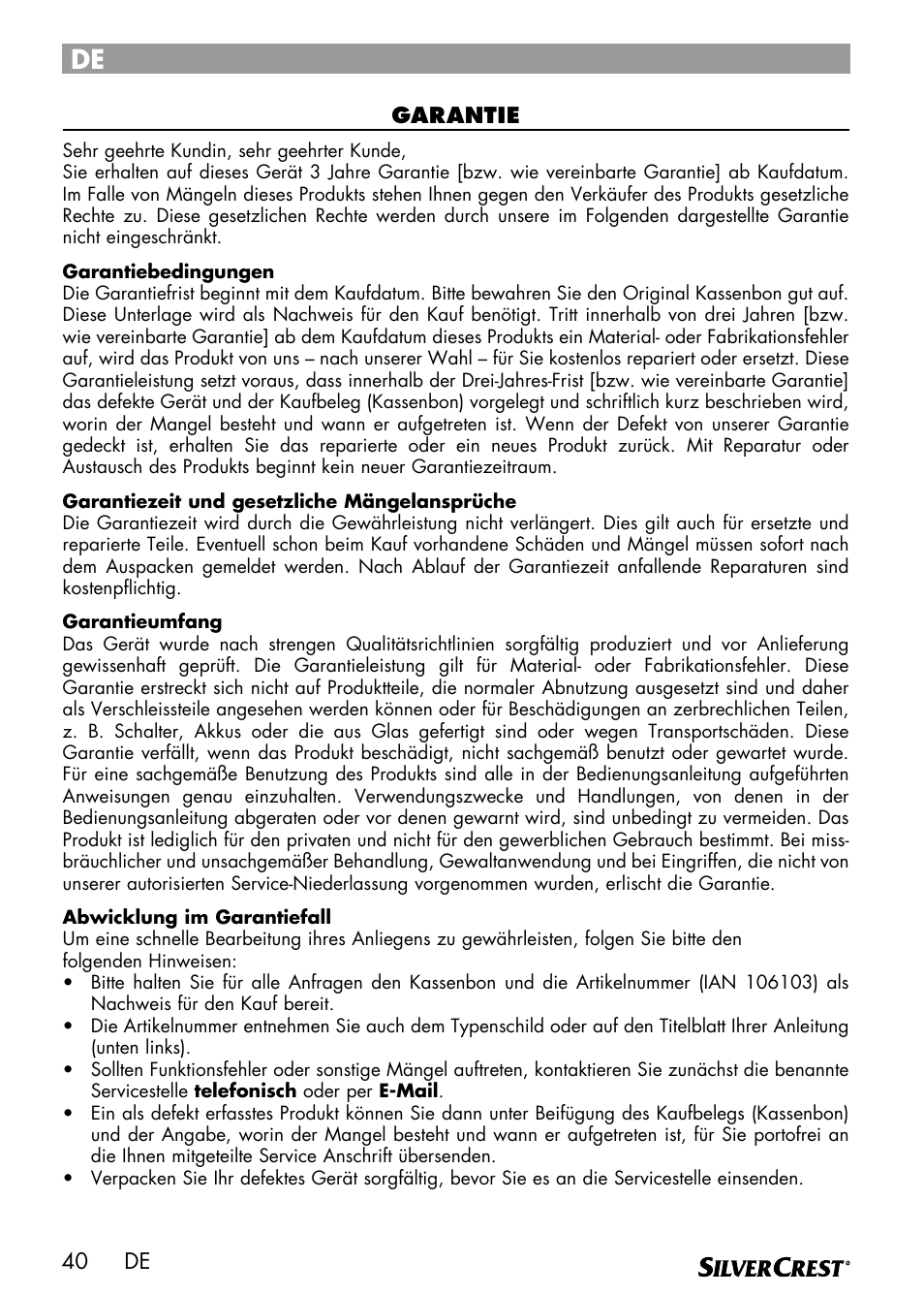 Silvercrest SEMR 850 A1 User Manual | Page 40 / 54