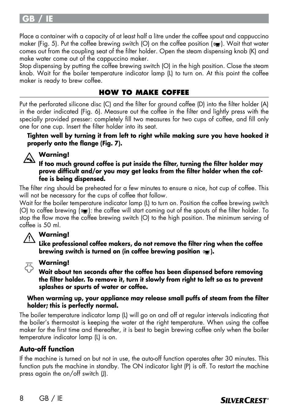 Gb / ie | Silvercrest SEMR 850 A1 User Manual | Page 8 / 54