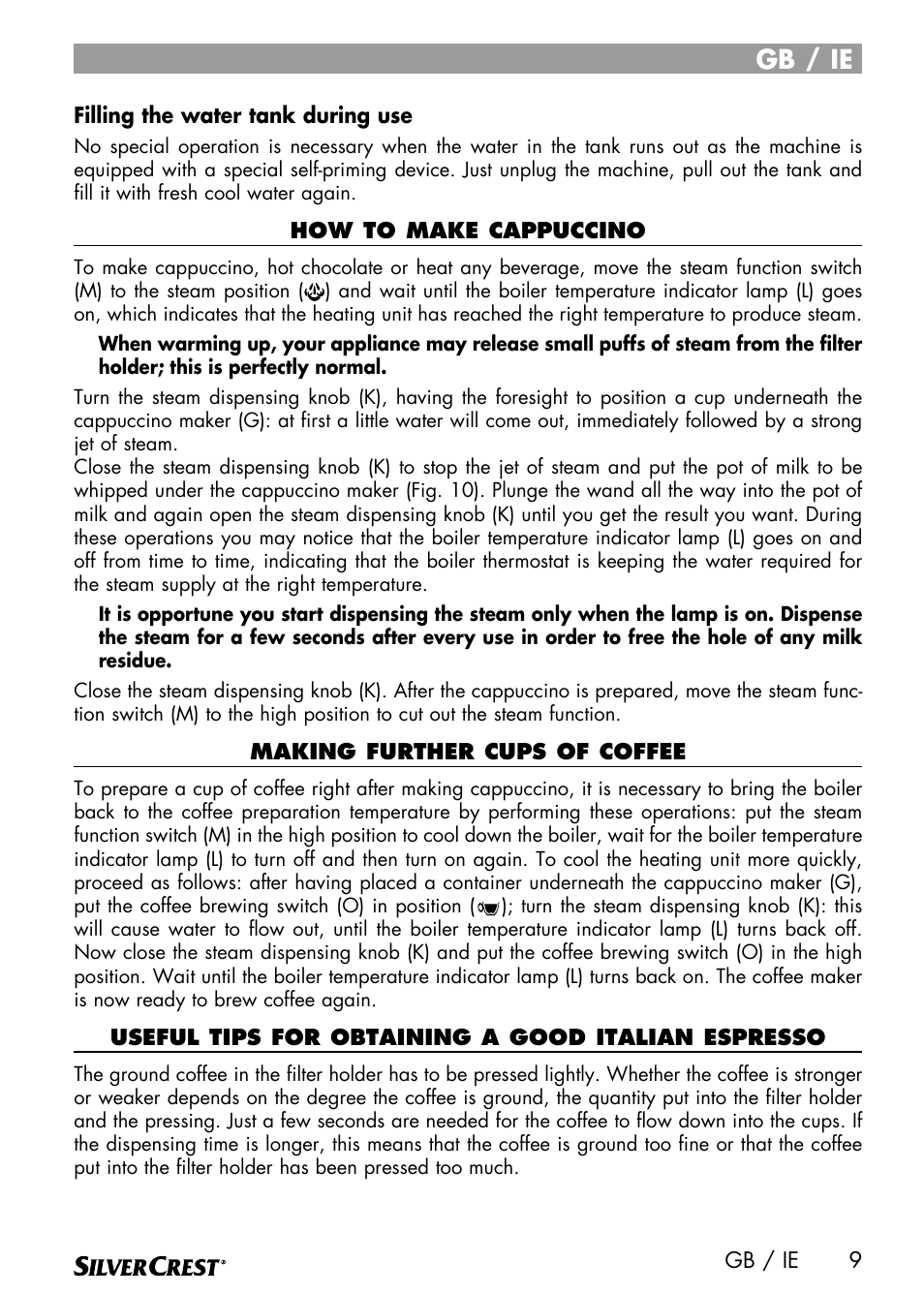 Gb / ie | Silvercrest SEMR 850 A1 User Manual | Page 9 / 54