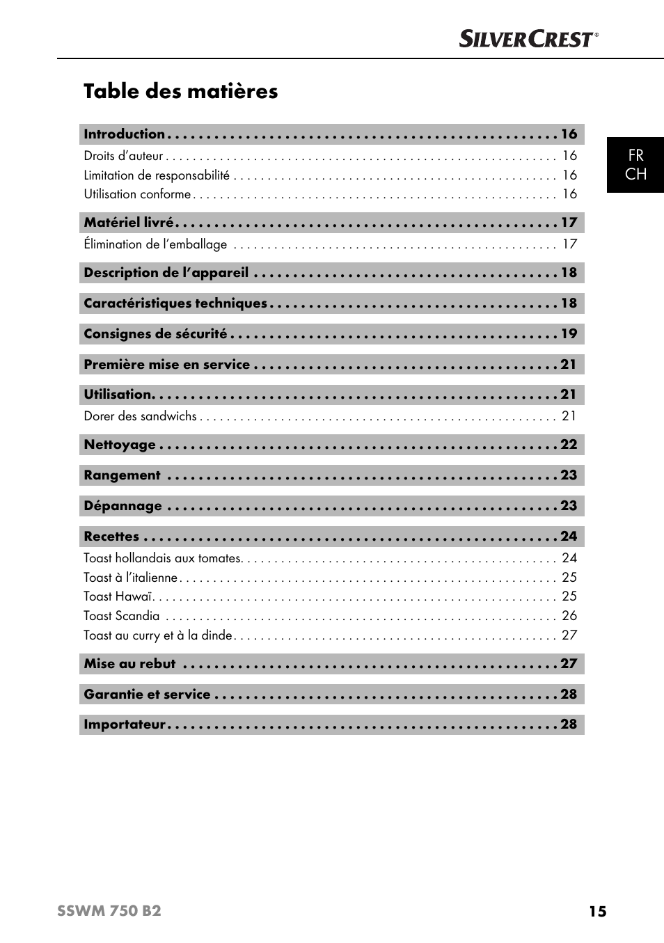 Silvercrest SSWM 750 B2 User Manual | Page 18 / 60