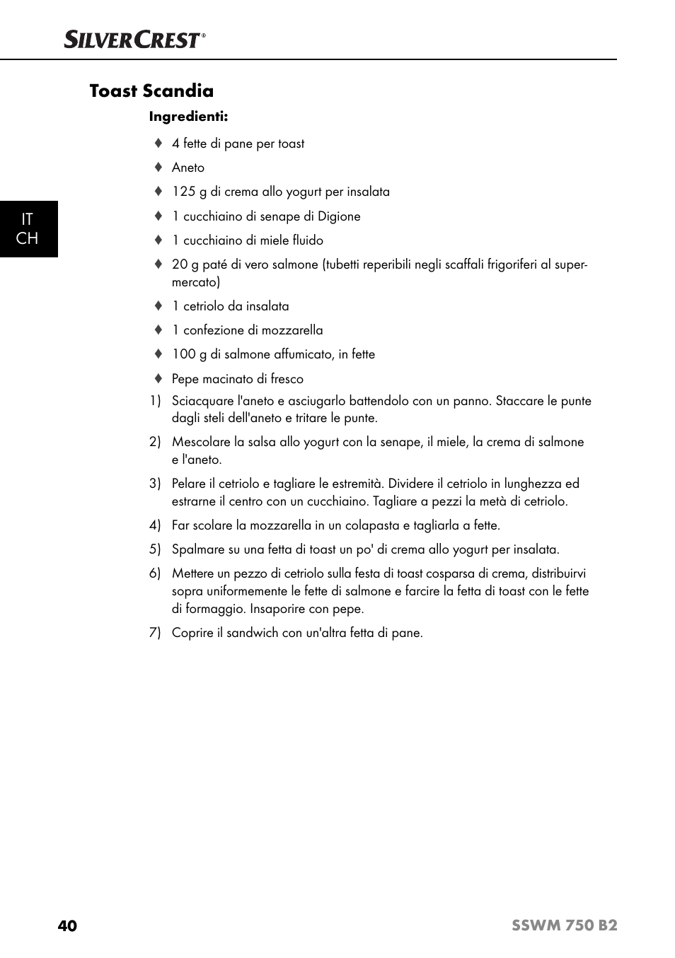 Toast scandia, It ch | Silvercrest SSWM 750 B2 User Manual | Page 43 / 60