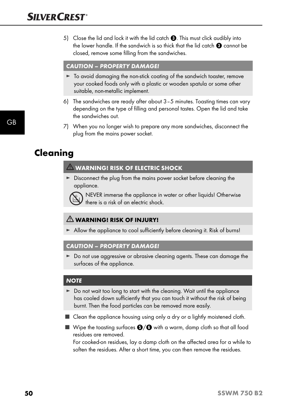 Cleaning | Silvercrest SSWM 750 B2 User Manual | Page 53 / 60