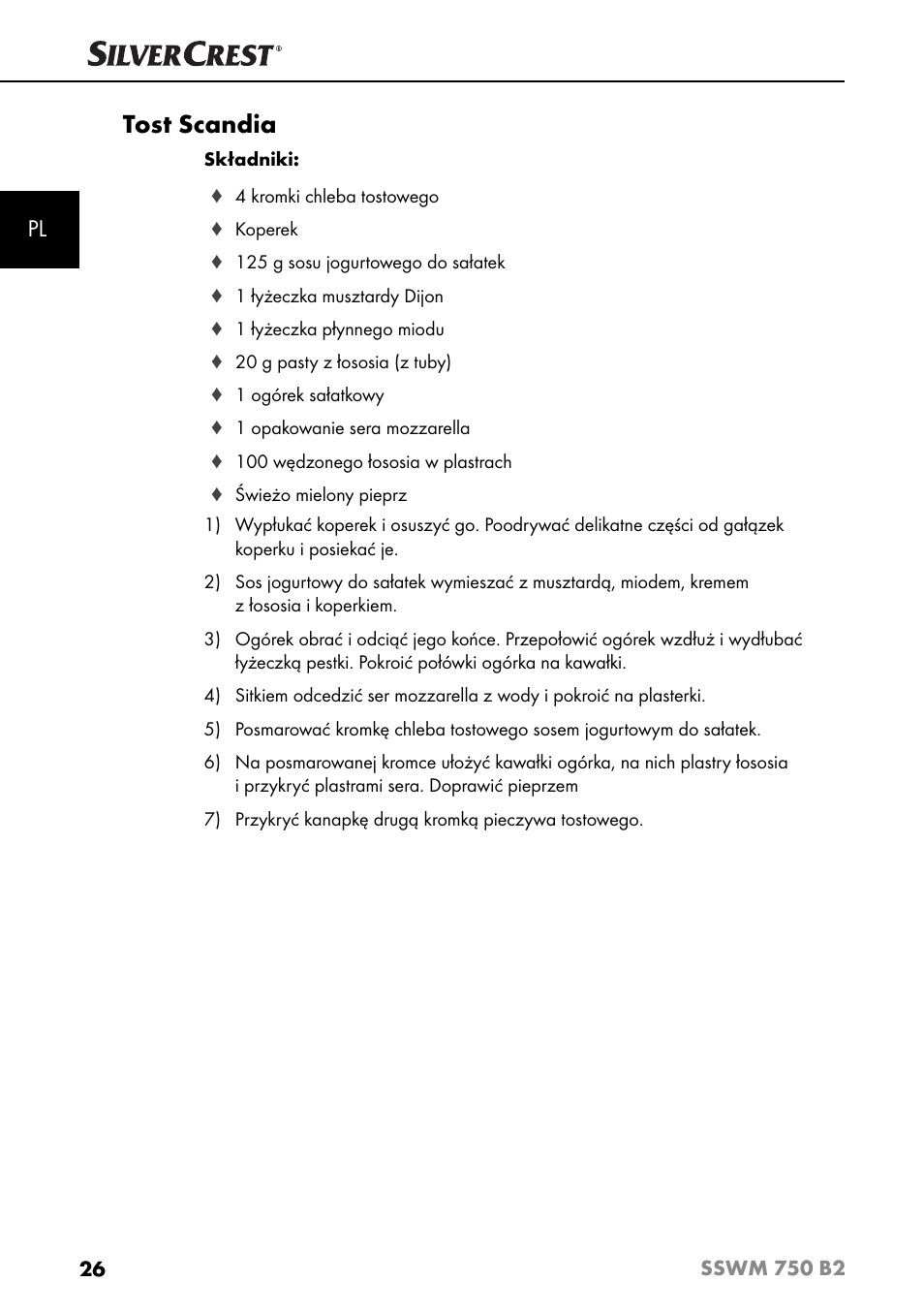 Tost scandia | Silvercrest SSWM 750 B2 User Manual | Page 29 / 102