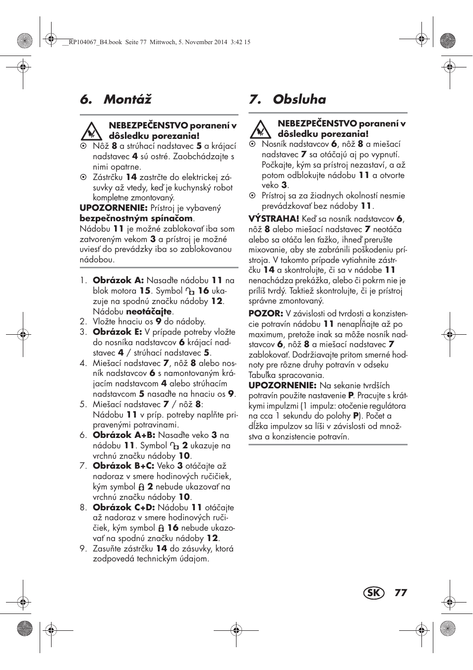 Montáž, Obsluha | Silvercrest SKM 350 A1 User Manual | Page 79 / 102