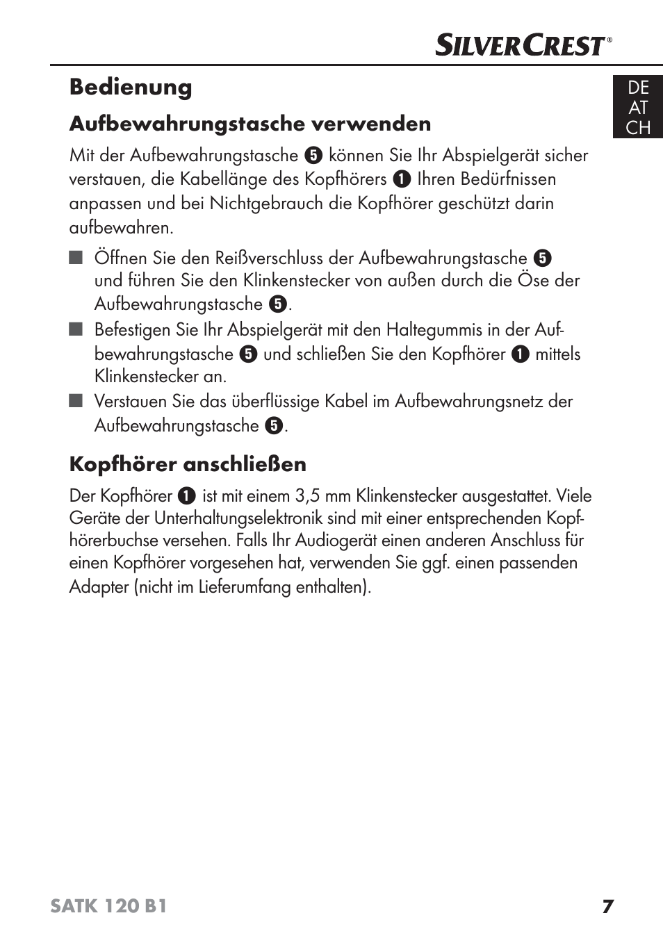 Bedienung | Silvercrest SATK 120 B1 User Manual | Page 10 / 60