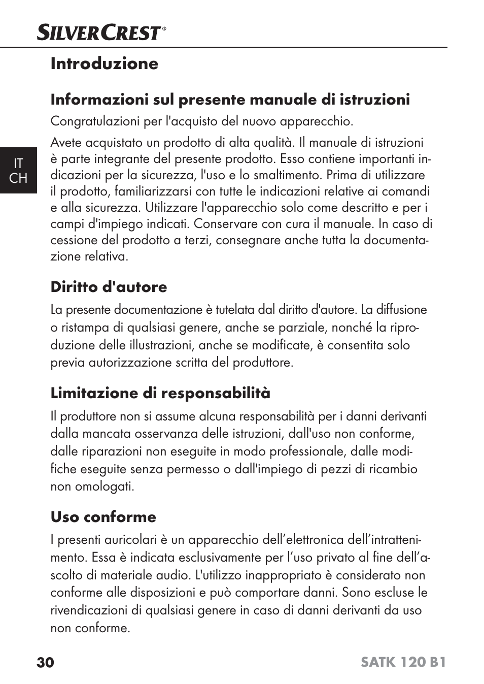 Introduzione | Silvercrest SATK 120 B1 User Manual | Page 33 / 60