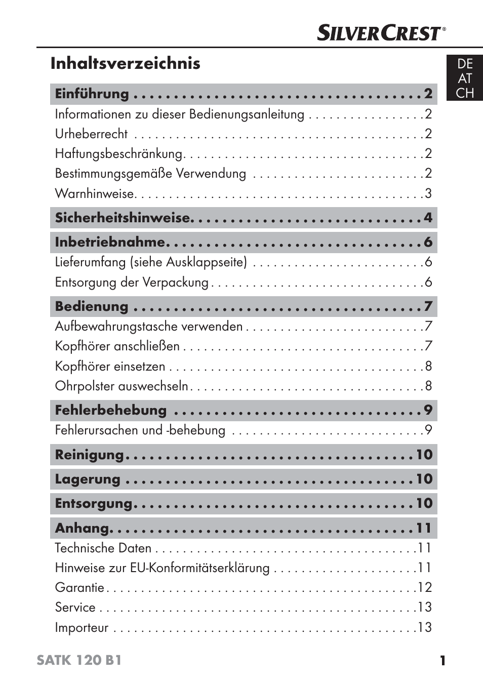Silvercrest SATK 120 B1 User Manual | Page 4 / 60