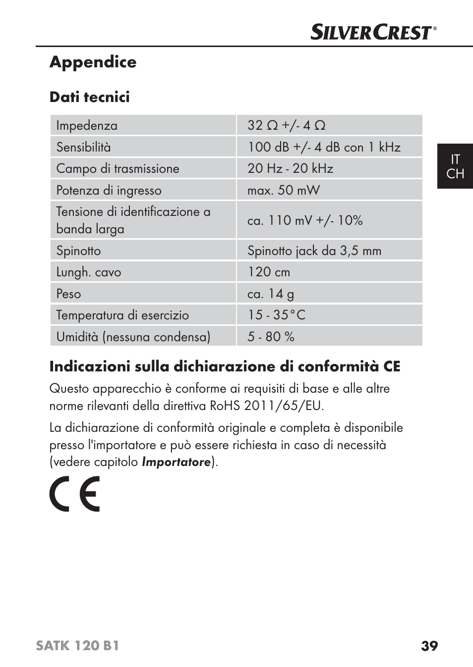 Appendice | Silvercrest SATK 120 B1 User Manual | Page 42 / 60