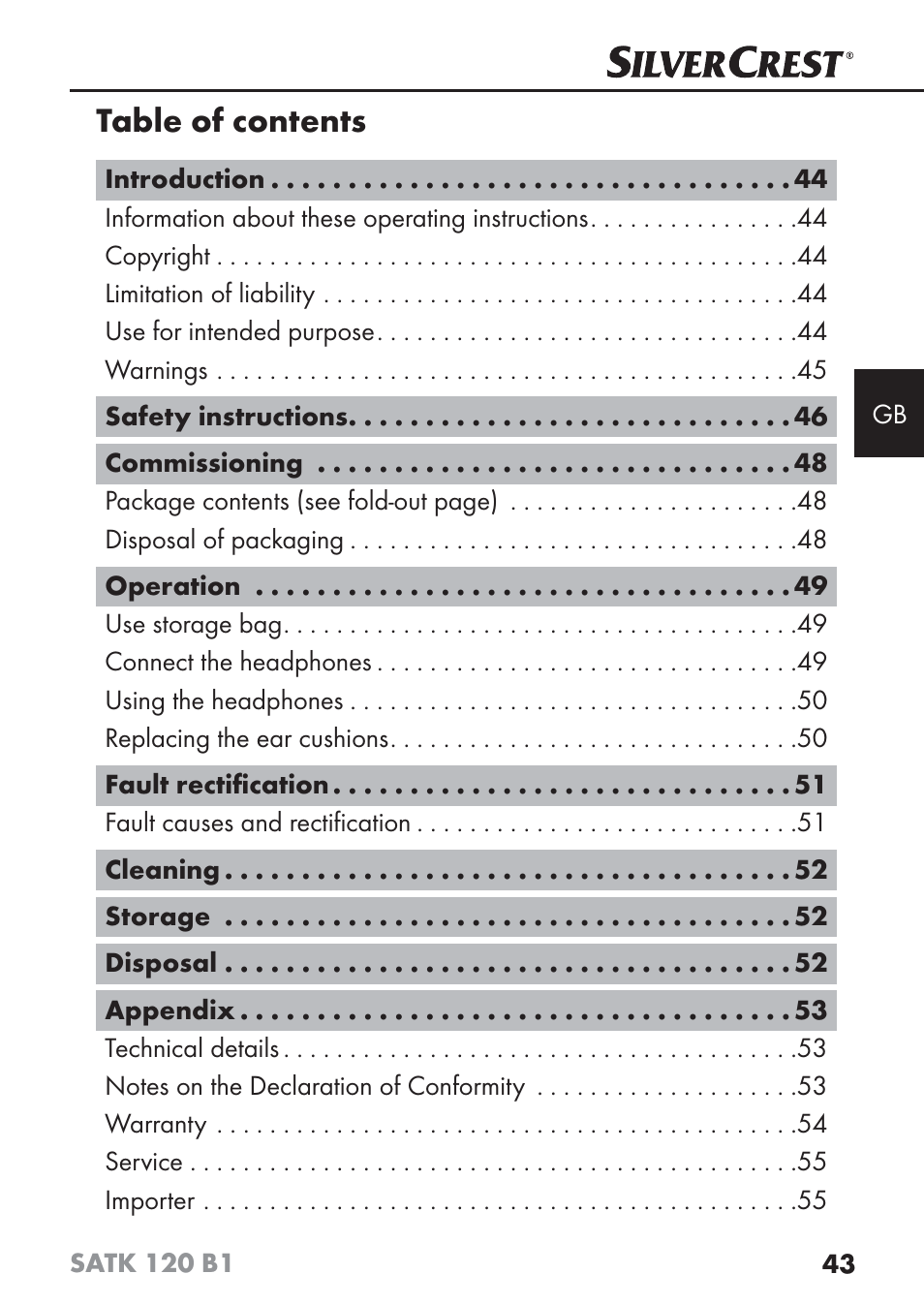 Silvercrest SATK 120 B1 User Manual | Page 46 / 60