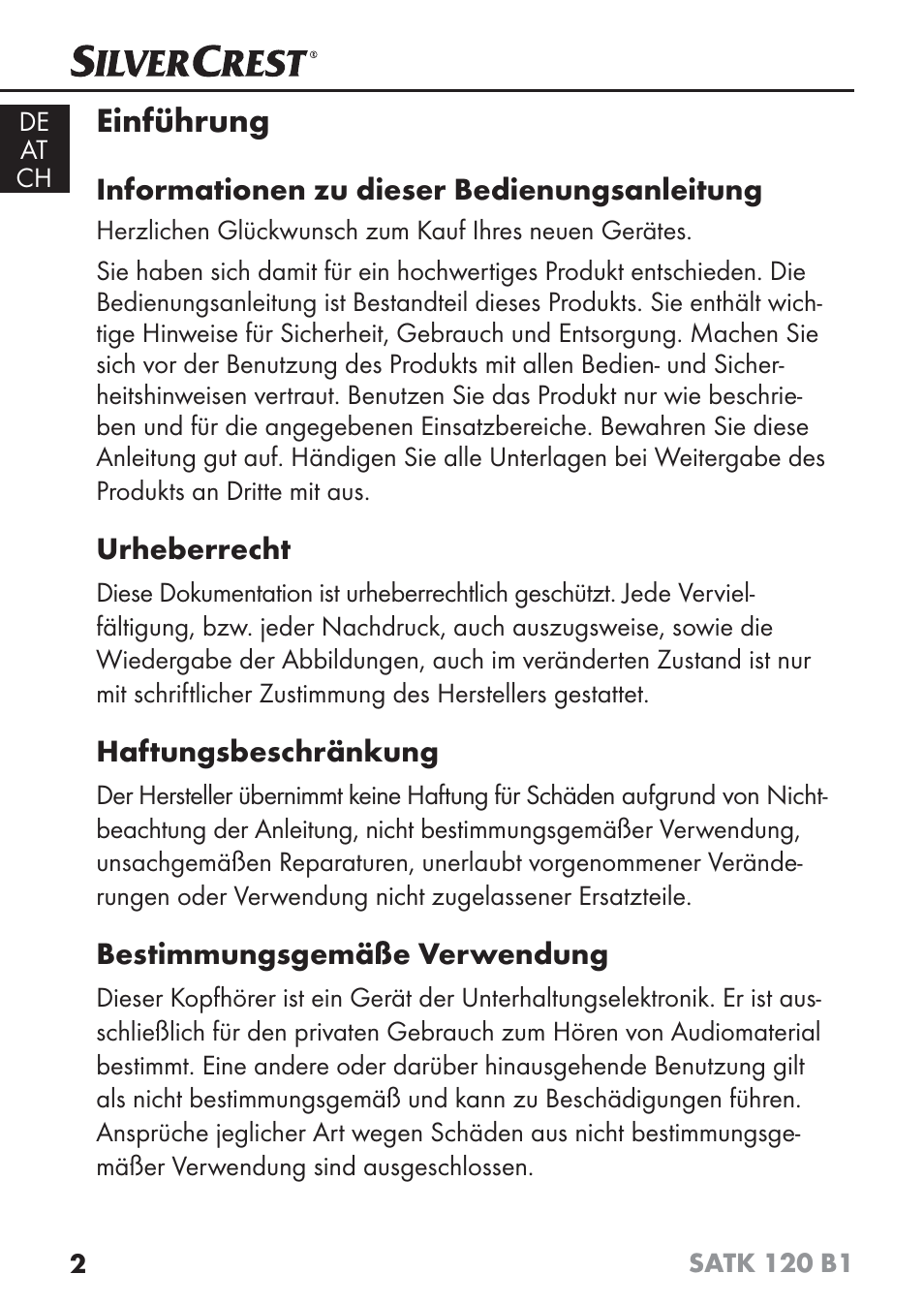 Einführung | Silvercrest SATK 120 B1 User Manual | Page 5 / 60