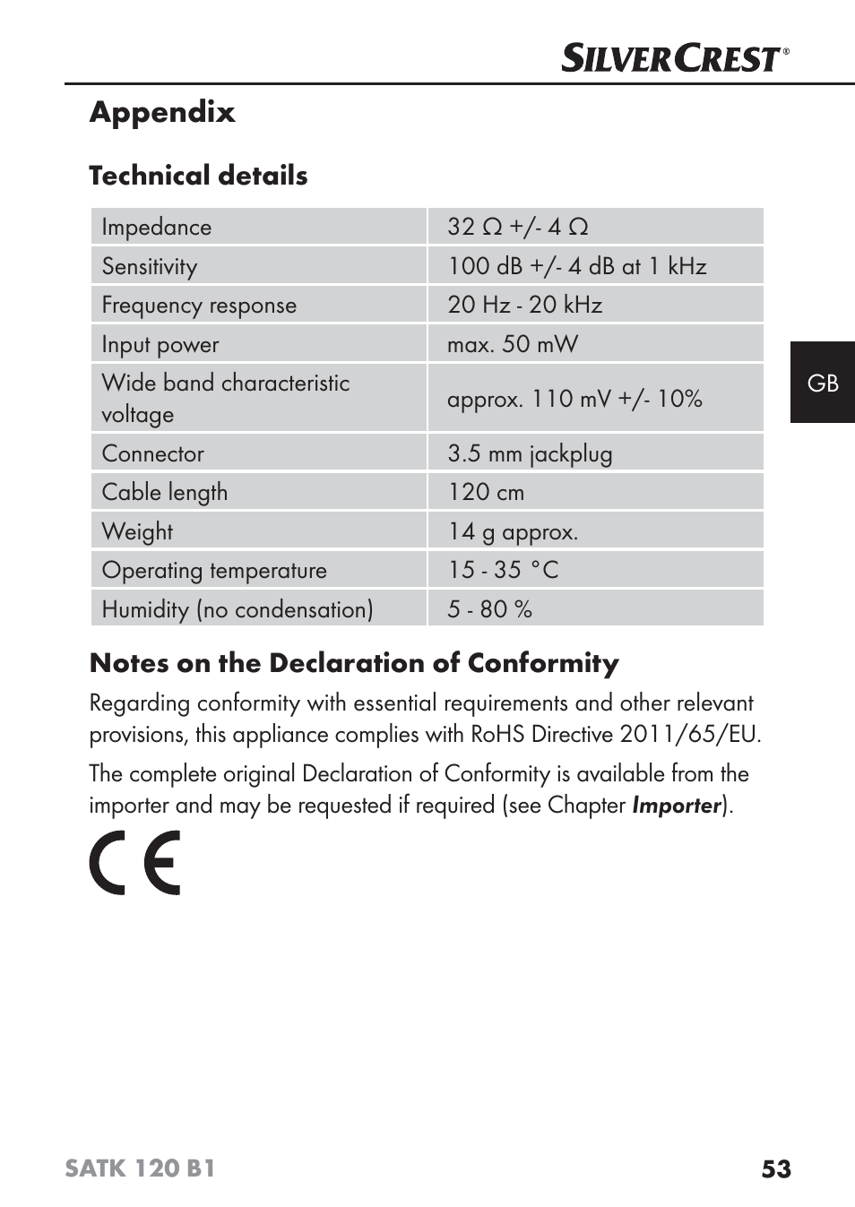 Appendix | Silvercrest SATK 120 B1 User Manual | Page 56 / 60