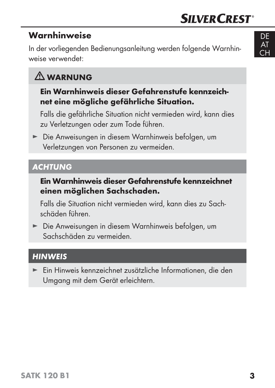 Silvercrest SATK 120 B1 User Manual | Page 6 / 60