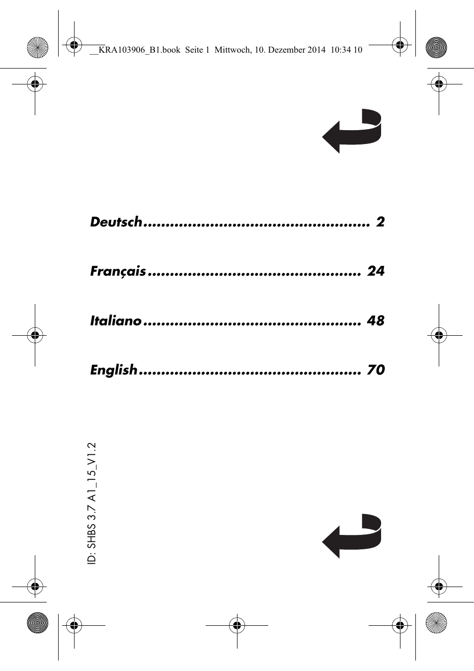 Deutsch français italiano english | Silvercrest SHBS 3.7 A1 User Manual | Page 2 / 96