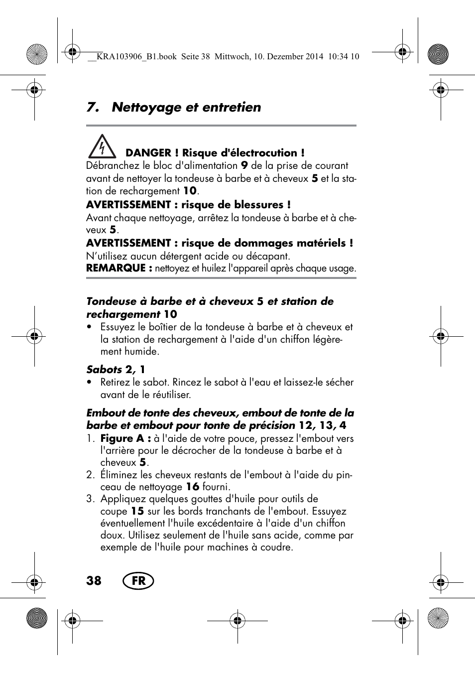 Nettoyage et entretien | Silvercrest SHBS 3.7 A1 User Manual | Page 40 / 96